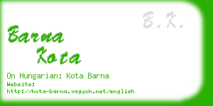 barna kota business card